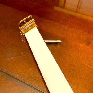 Michael Kors reversible belt, white, MK logo: XL